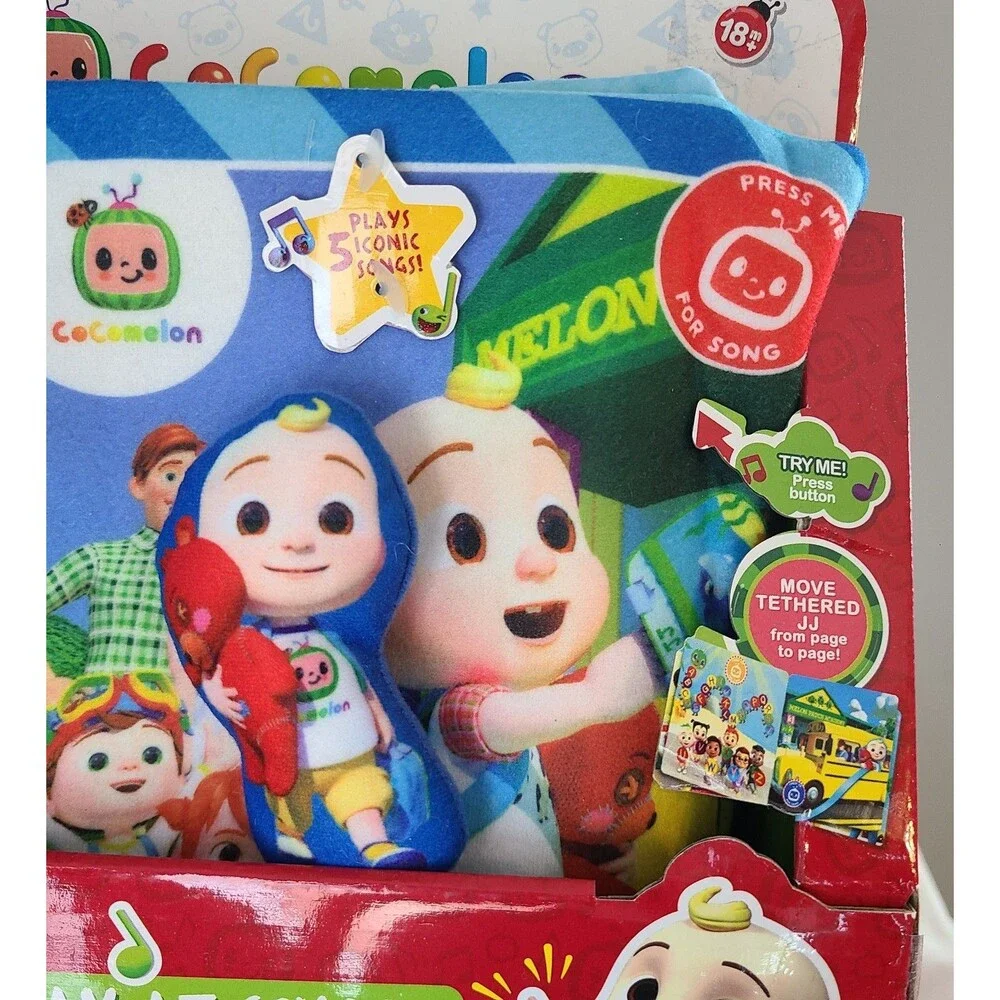 Cocomelon Fun Day At School Musical Plush Book Cloth JJ Coco Melon Kids NEW